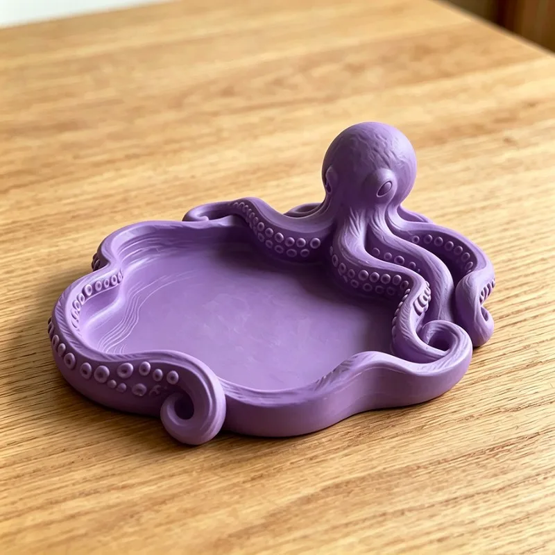 3D Printed Octopus Catch All Tray For Keys Coins Jewelry Desk Organizer Decorative Storage Dish For Small Items