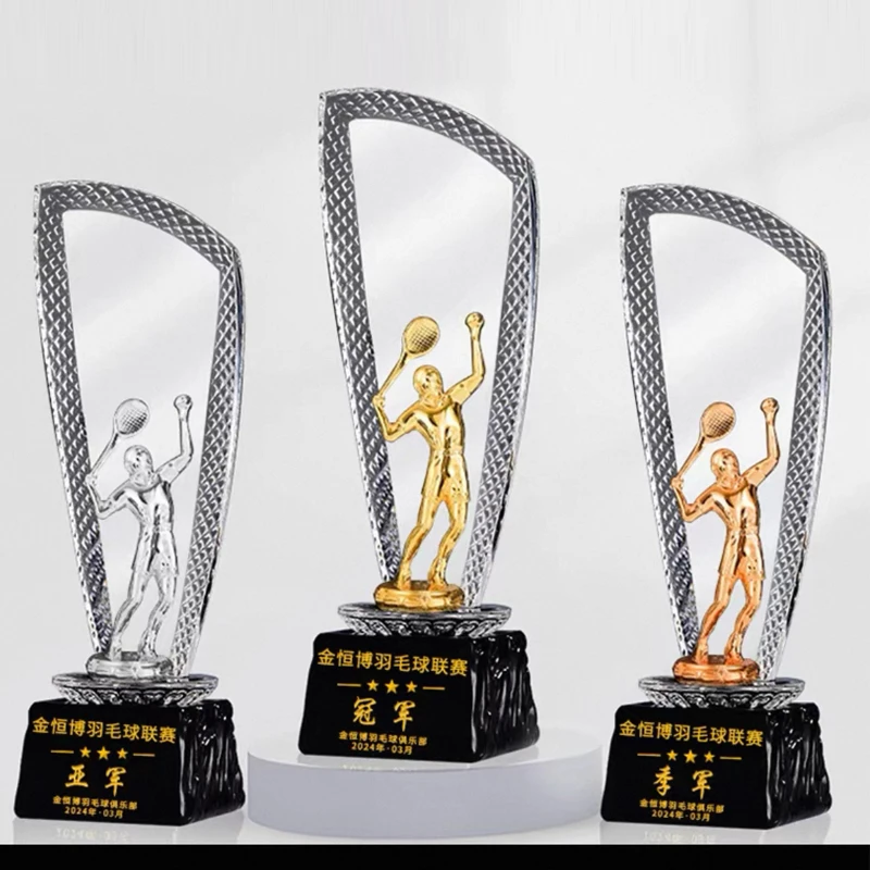 Customized Crystal Trophy Trophy Basketball Trophy, Football, Badminton Table Tennis, Golf, Bicycle, Diving, Metal, Honor Trophy