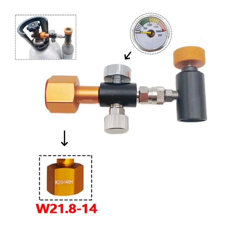 

A19F-Co2 Filling Station Refill Adapter For Charging Sodastrem Fizzi Spirit Source Blue Gas Cylinder(TR21-4 Thread )