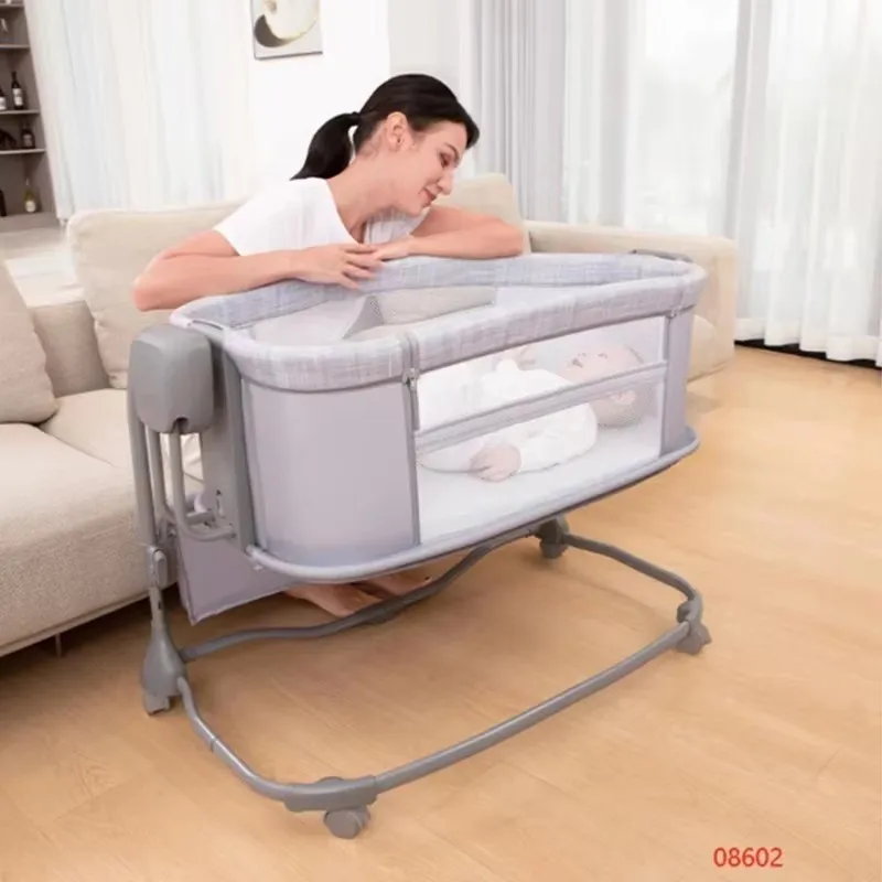 Collapsible Versatile Co-Sleeping Crib - Infant Bedside Bed & Rocking Cradle for Lulling Toddlers