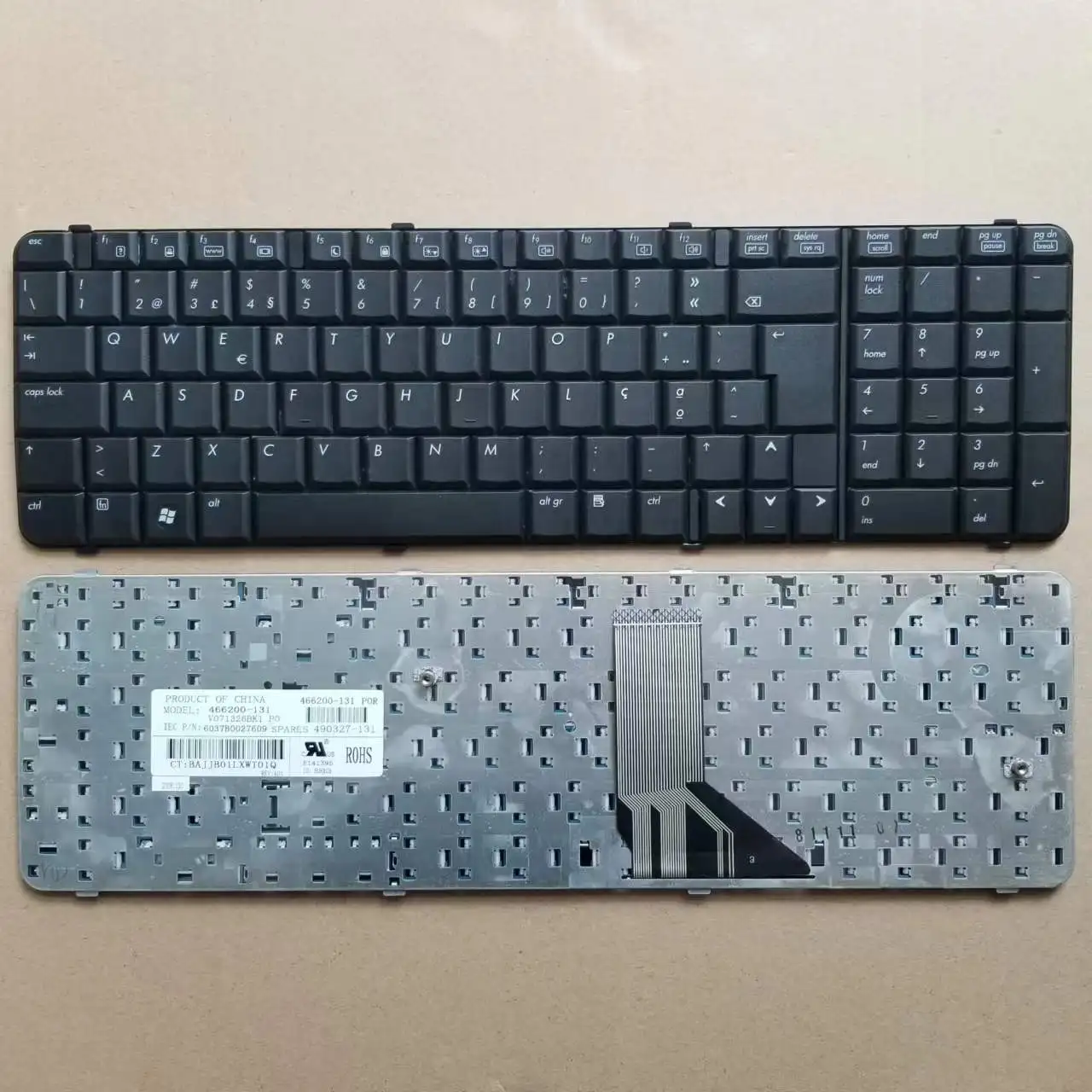 

New PO Portugal Keyboard For HP Compaq 6830 6830S Black 466200-131 V071326BK1