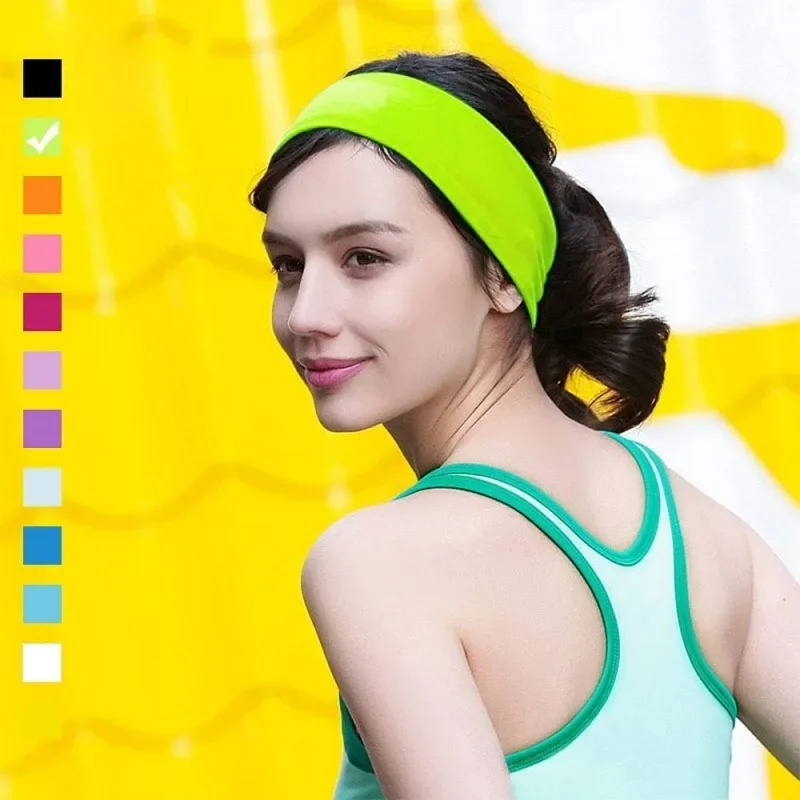 Summer Sports Yoga Headbands for Women Solid Color High Elastic Turban Running Absorb Sweat Elastic Hair Bands Fitness Headwrap