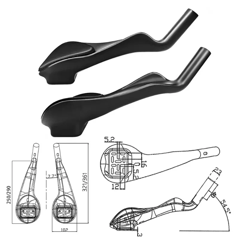 Full carbon fiber rest TT handle large spoon iron three bicycle handle pair with road integrated handle base
