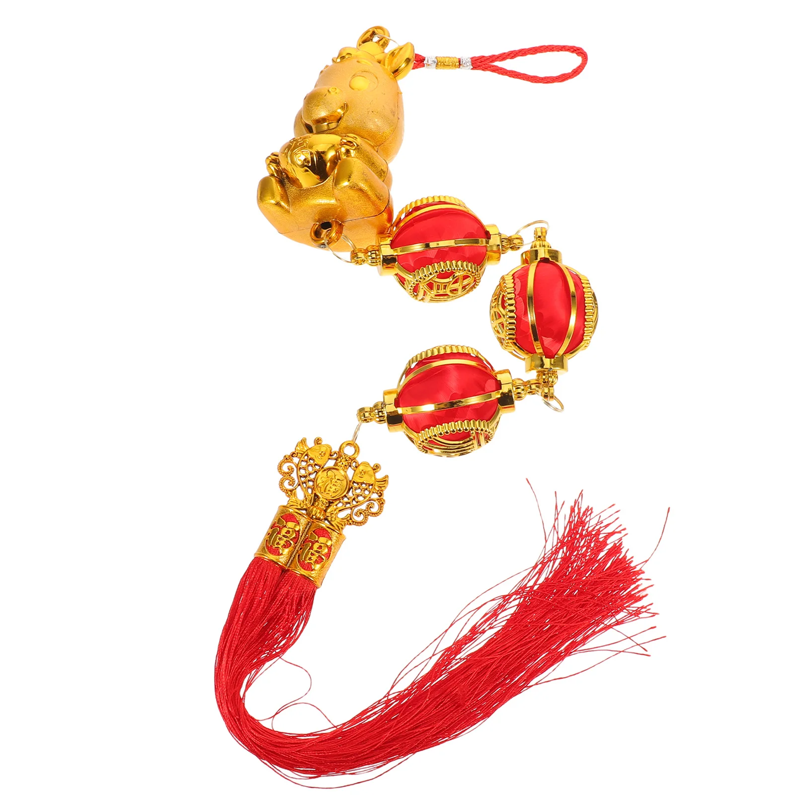 

2pcs Chinese New Year Horse Hanging Ornaments Red Tassel Lunar New Year Decor Pendants For Luck Wealth Festival Home Wall Door
