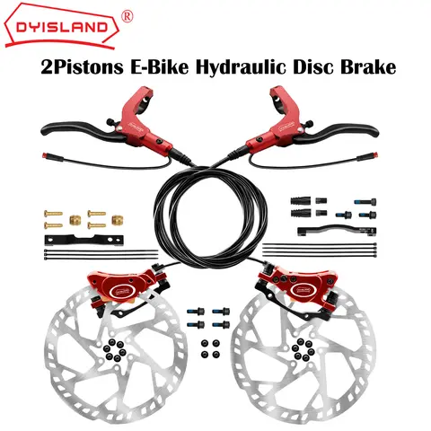 DYISLAND LD200PLUS 2피스톤 전기자전거 유압 디스크 브레이크 세트 2PIN 전원 차단 전자 유도 제어 시스템 유압 브레이크 세트