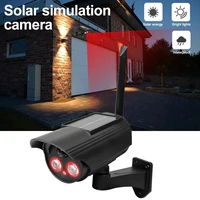 Solar Fake Camera Outdoor Waterproof Security CCTV Surveillance Simulation Dummy Camera Red Flashing LEDlight No Wiring Required