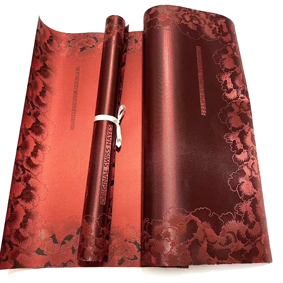 

Jacob Hayes African Headwrap Set,Plain Color Red Gele & Ipele 2-Piece Set, 48x230cm Luxury Couture Wedding Sego Headtie TX-2-19