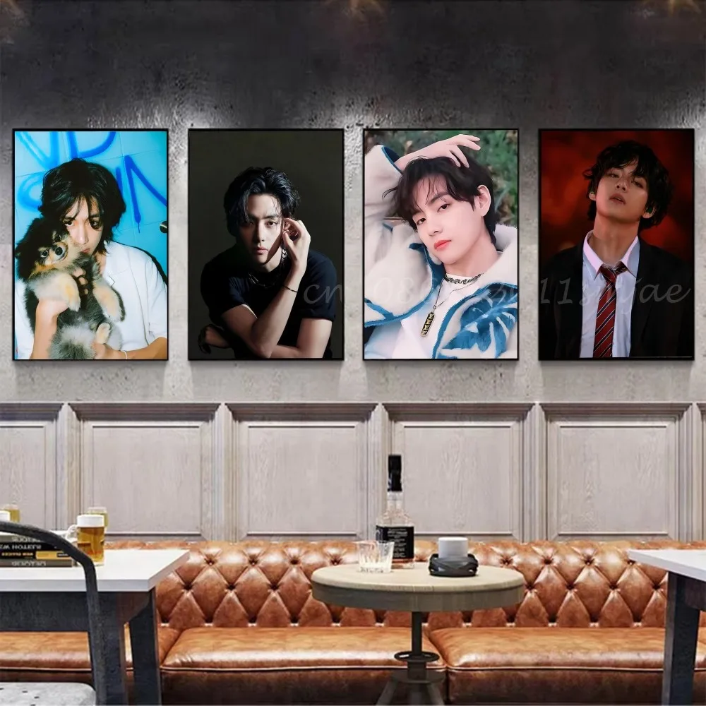 1 قطعة كيم تاي هيونغ الخامس ملصق ذاتية اللصق الفن مقاوم للماء ورقة ملصق مقهى بار غرفة جدار ديكور