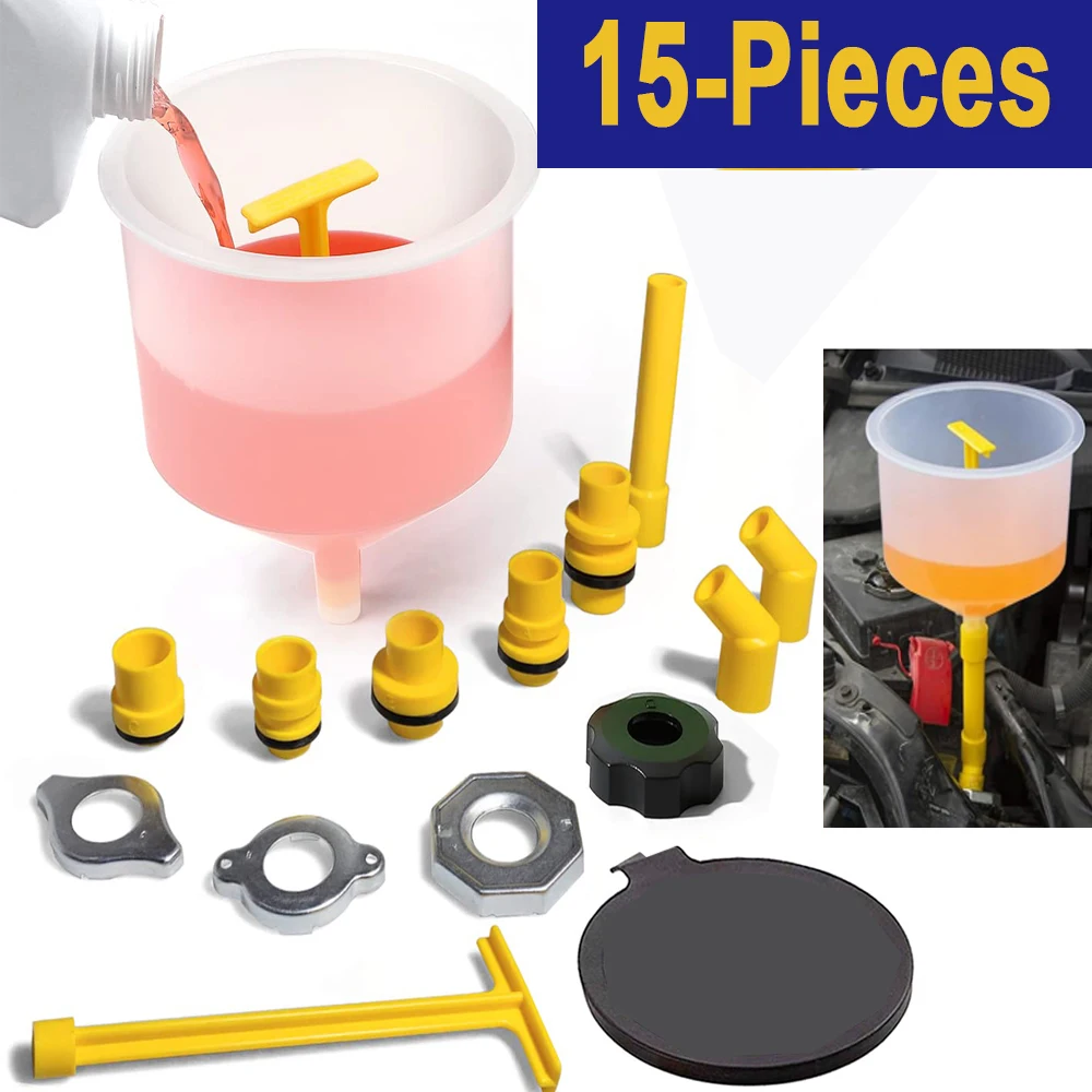 

Комплект воронки для охлаждающей жидкости без разлива, комплект вакуумной заправки охлаждающей жидкости с адаптерами для автомобильного использования, давление охлаждающей жидкости для универсального автомобиля