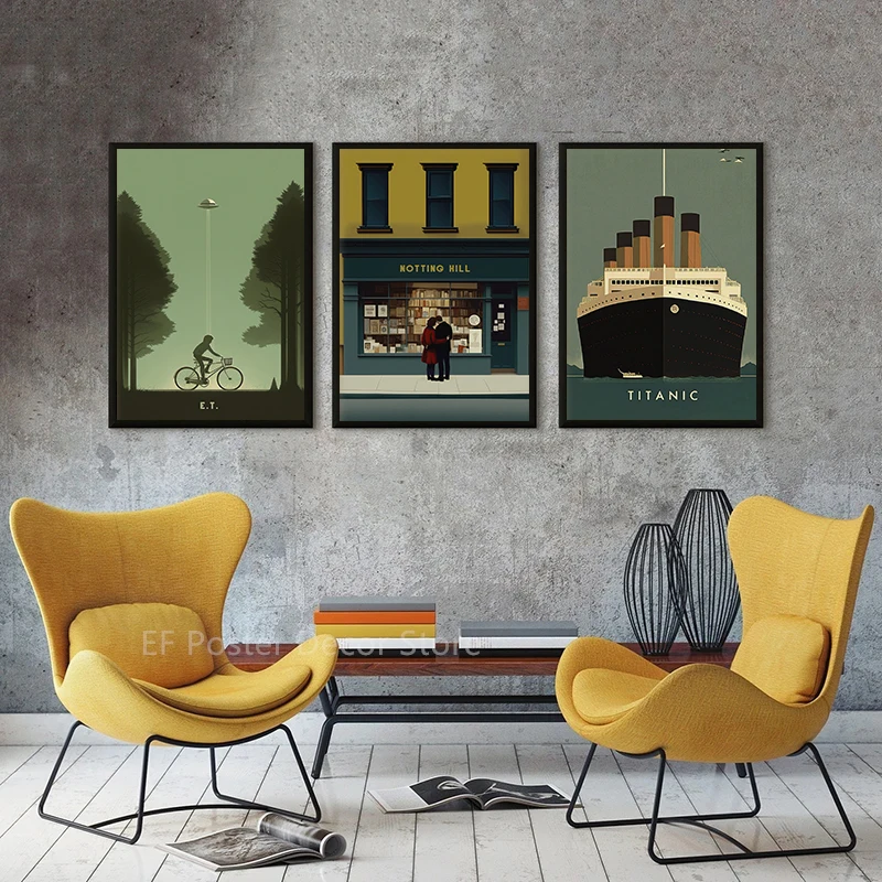 Minimalist Classic Movie Collection Casablanca Poster Aesthetics Vintage Poster Canvas Painting Wall Art Pictures Home Decor
