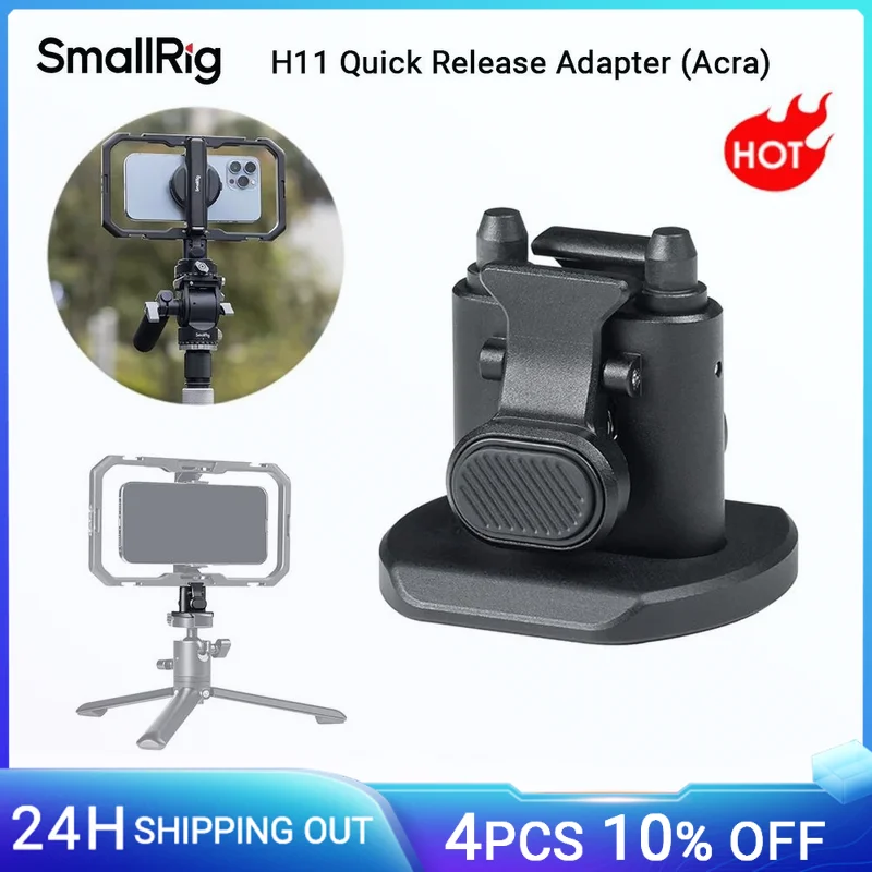 SmallRig H11 Quick Release Adapter (Arca) for Tripods Gimbal Stabilizers Sliders Equipment with Tripod Heads for Arca-Swiss 4609