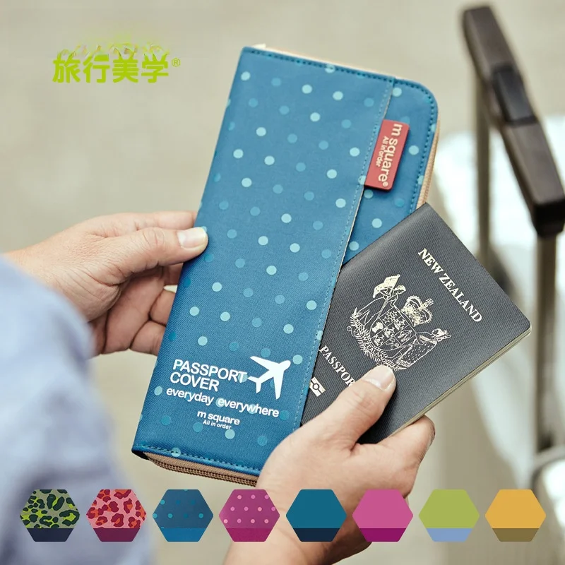 ポータブルトラベルドキュメントバッグ-軽量携帯電話財布-海外旅行パスポート小銭入れ-便利な出張用財布