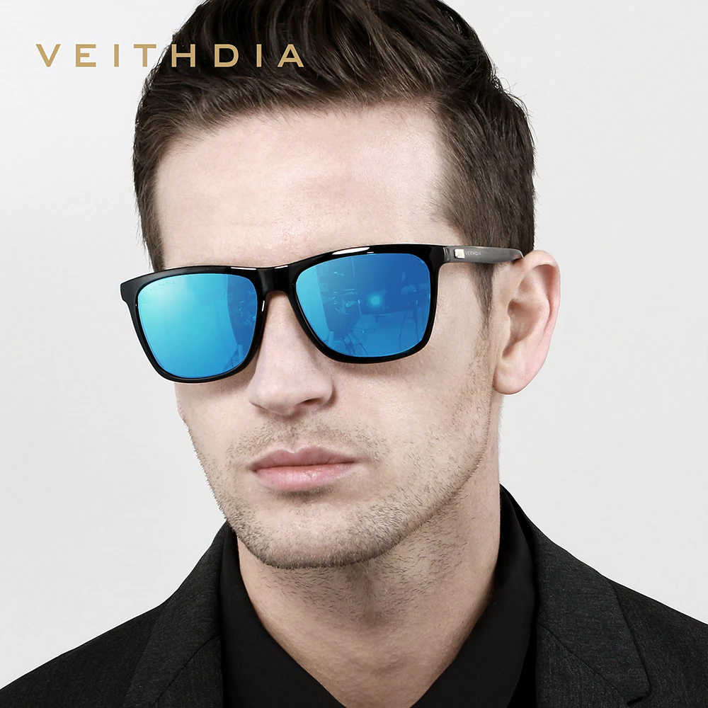 VEITHDIA Brand Sunglasses Unisex Retro Aluminum+TR90 Sunglasses Polarized Lens Vintage Eyewear Sun Glasses For Men/Women 6108