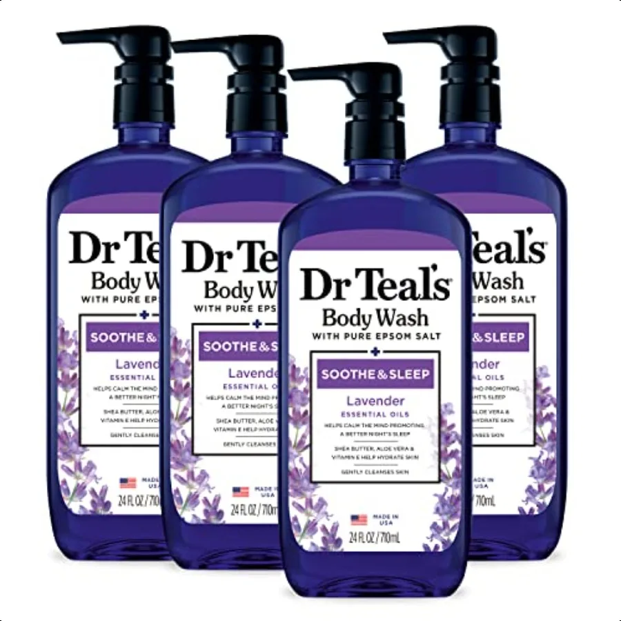 

Dr Teal's Body Wash with Pure Epsom Salt Soothe Sleep with Lavender 24 fl oz Pack of 4