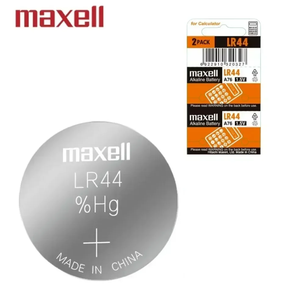 2PCS MaxeII AG13 Button Cell LR44 A76 357 357A LR1154 SR1154 SR44 GP761.55V Button Battery for Watch Car Key Remote Electric Toy