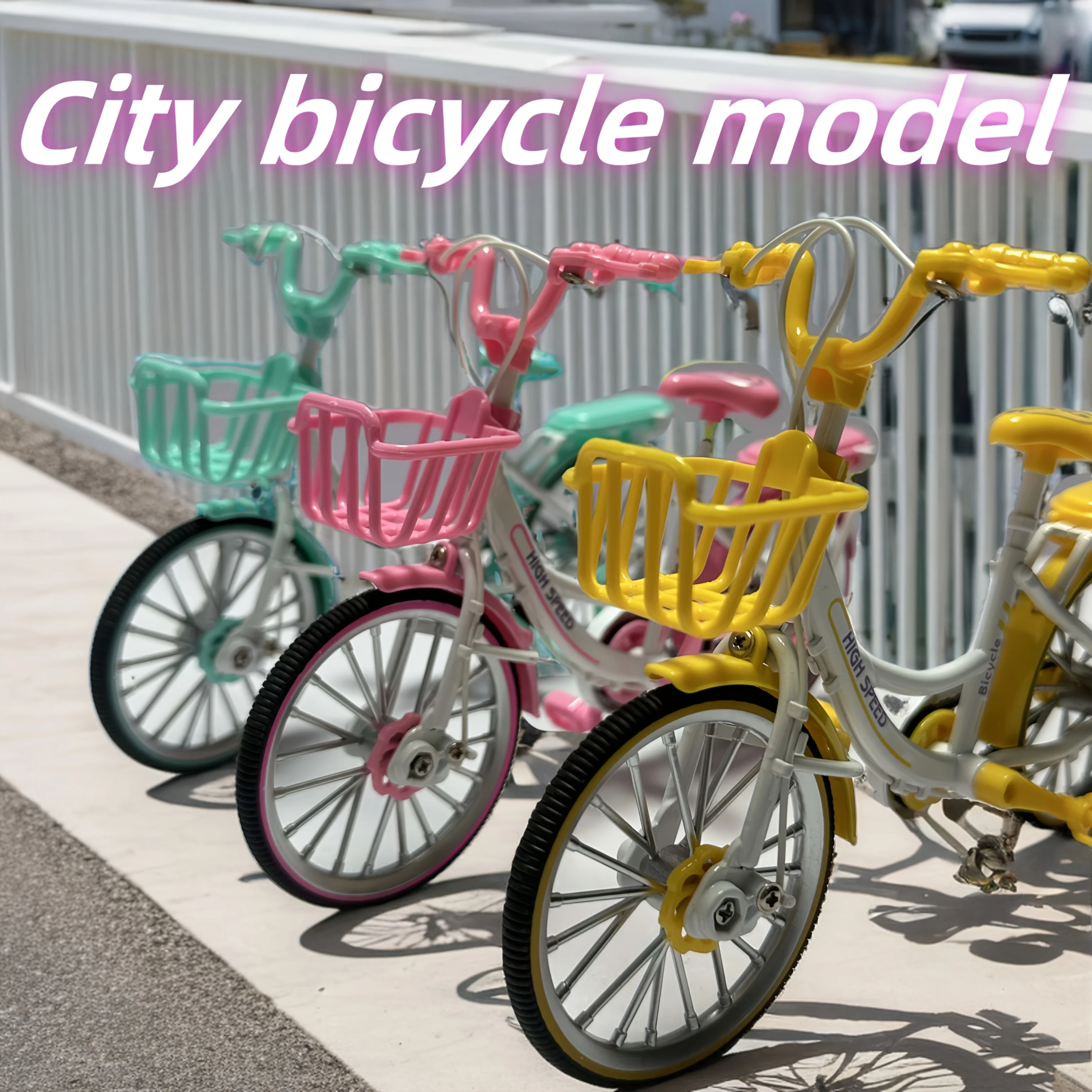 Ozdoba w stylu vintage, nowy model roweru na palec dla kobiet, dekoracyjny przedmiot kolekcjonerski, z niebieskim rowerem, łańcuchem, odpowiedni do wprowadzania w obracanie się na rowerze dla dzieci, prezent urodzinowy, prezent świąteczny, prezent na Halloween i Wielkanoc.