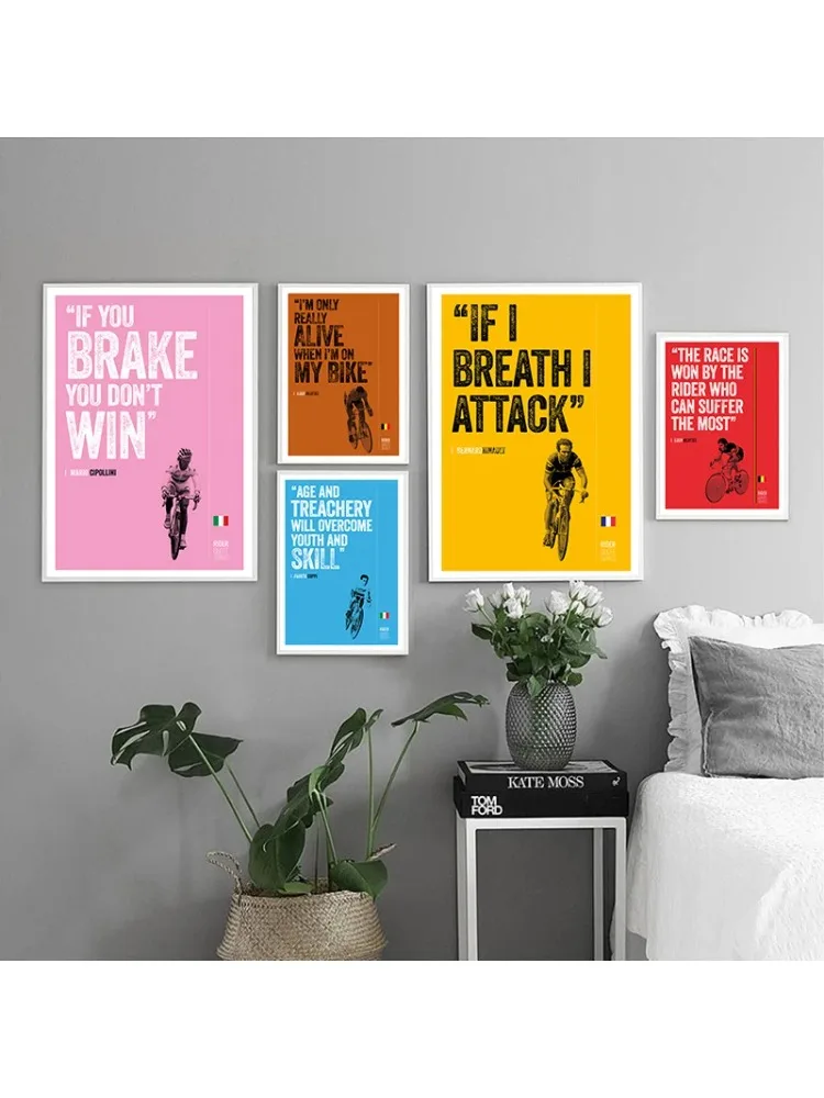 AliExpress Cycling Motivation Quote Art Print Vintage Bicycle Poster Shut Up Legs Jens Voigt Saying Canvas Painting Bike Decor Cyclist G