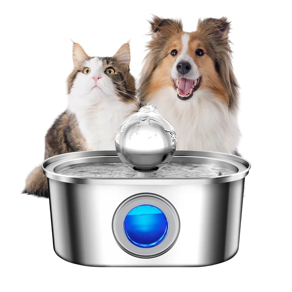 Cat Water Fountain Stainless Steel Pet Water Fountain with Automatic Water for Cats Inside Dog Fountain Dispenser