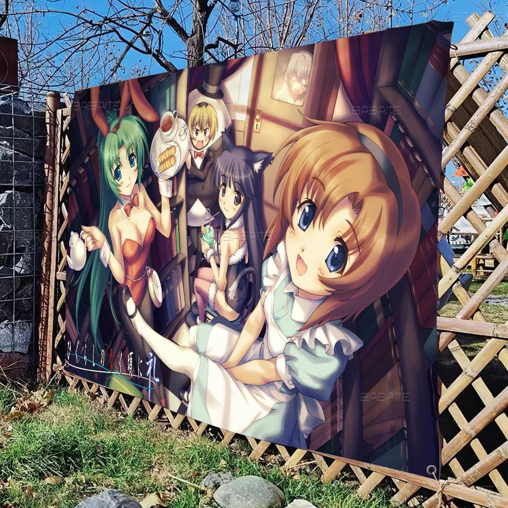 Higurashi No Naku Koro Ni Retro Flags Multiple Choice Living Studio Booth Interior Decoration Banner