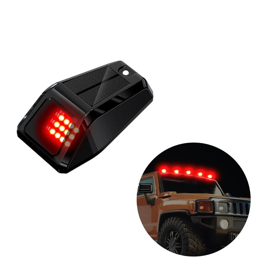 

12 LED solar pilot light with rechargeable 1200mAh battery and multiple lighting modes for car roof atmosphere accessories