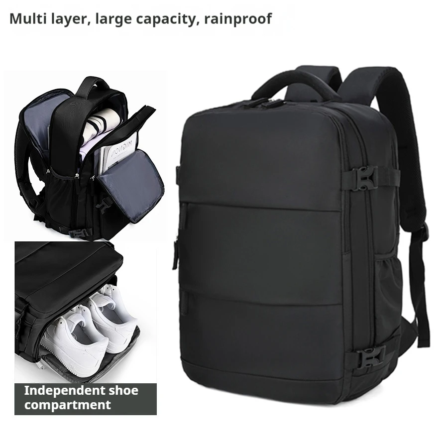 Men's Large Capacity Waterproof Backpack with Independent Compartment and Multifunctional Slots, Retro Multifunctional Travel Ba