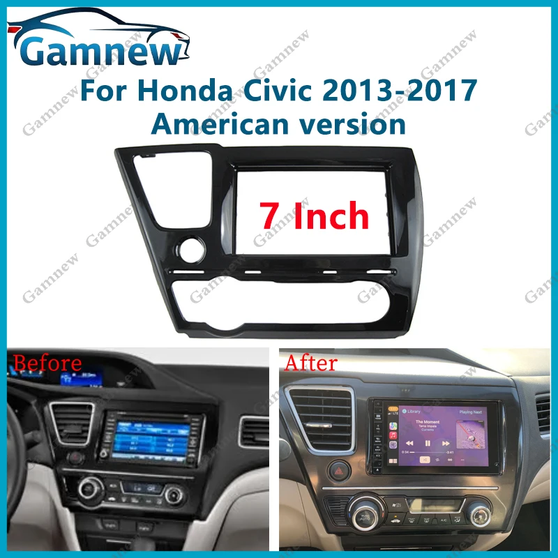 

7-дюймовая автомобильная лицевая панель 2DIN для Honda Civic 2013-2017, комплект рамы, установка лицевой панели