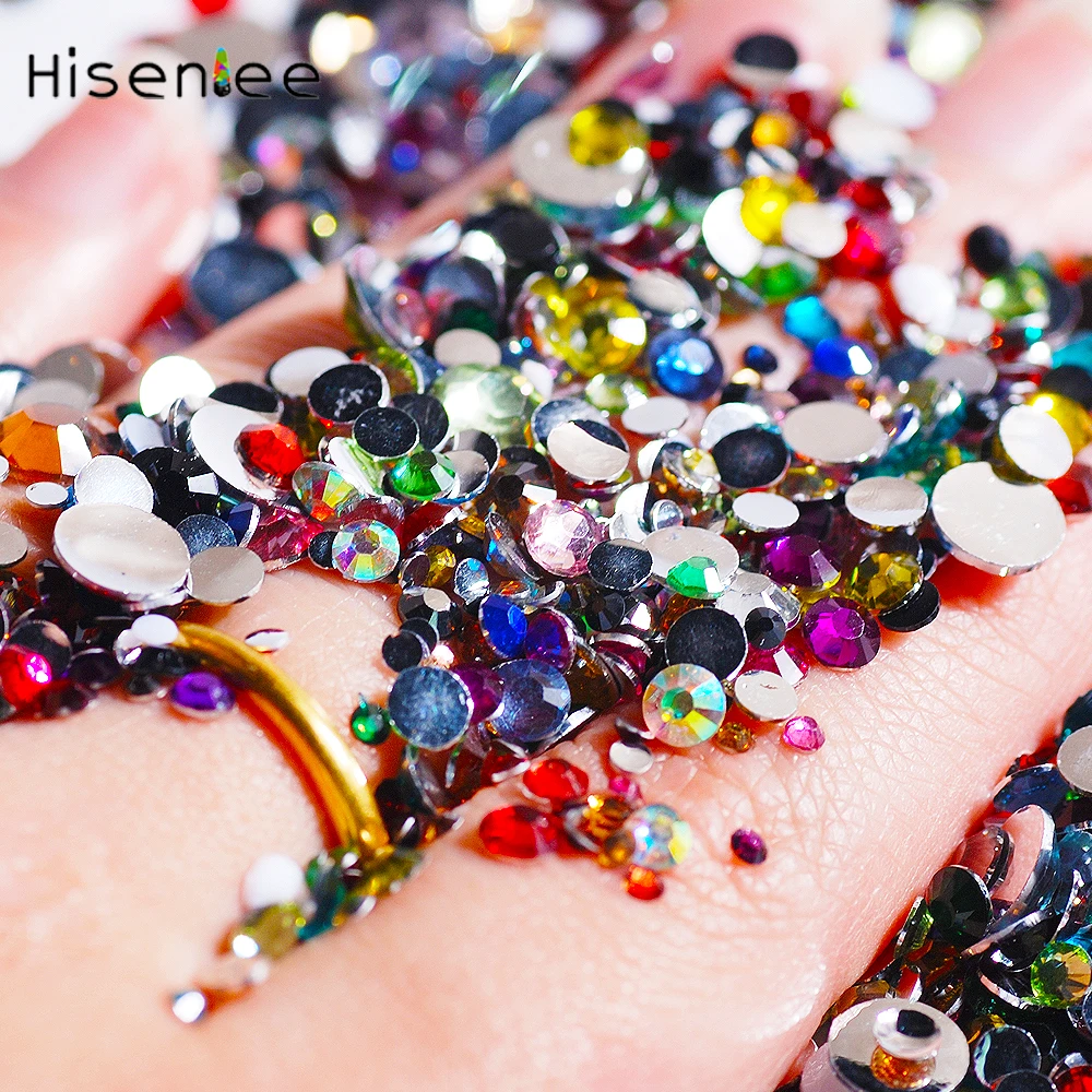 2MM/3MM/4MM/5MM/6MM Mixed Size Resin Material Round Flatback Rhinestone For Nail Art DIY Decor Strass Stone 1000pcs