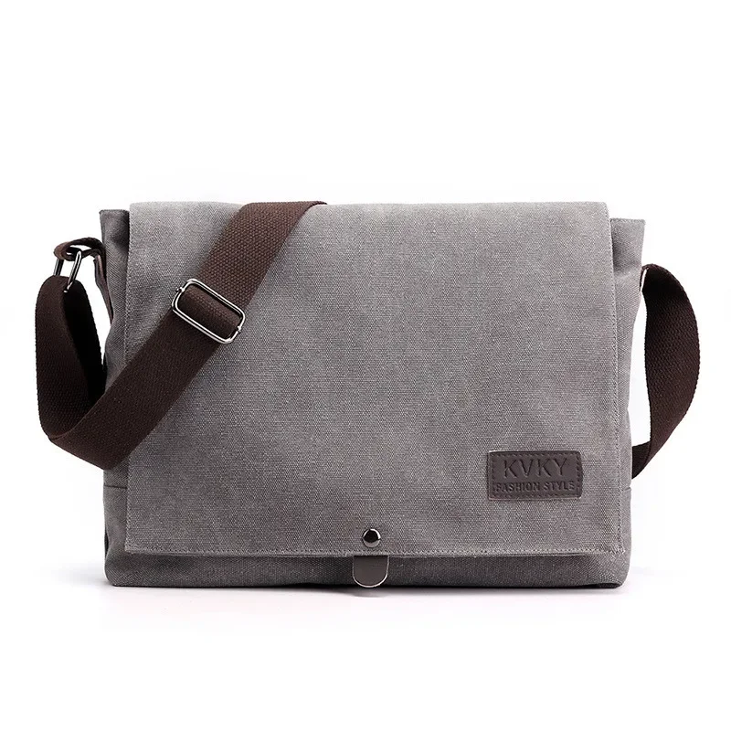 Vintage Men\'s Canvas Bag Casual Shoulder Crossbody Bags Male Travel Backpack Messenger Handbags Men Retro Business Briefcase sac