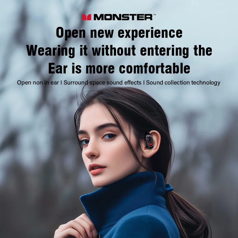 سماعات بلوتوث Monster MQO22 TWS بتصميم مشبك يعمل باللمس عالي الدقة مع ميكروفون وسماعات رأس رياضية للألعاب #3