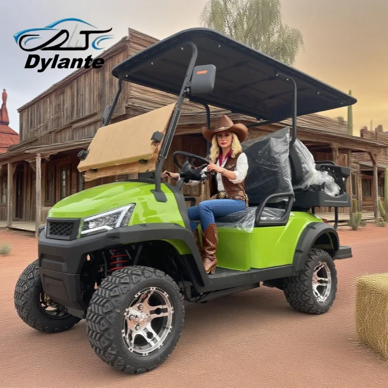 72V Lead-Acid Battery Powered Electric Golf Cart Off-Road Electric Golf Cart With Touch Screen Multimedia Player Backup Camera