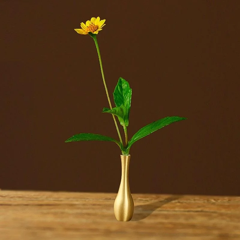 1/2 Stücke Mini Kupfer Blumenvase Klassisches Reines Design Dekoration Handwerk Schreibtisch Ornament Miniatur Figur