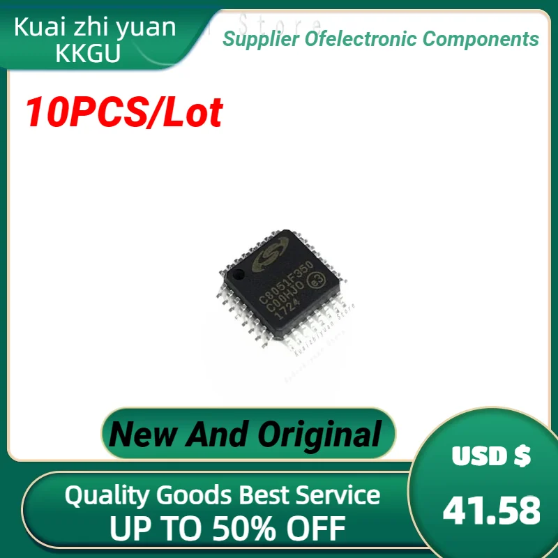 10PCS/Lot New And Original C8051F350-GQR QFP-32 C8051F350 Microcontroller 8-Bit 50MHz 8KB FLASH 32-LQFP Quality Goods