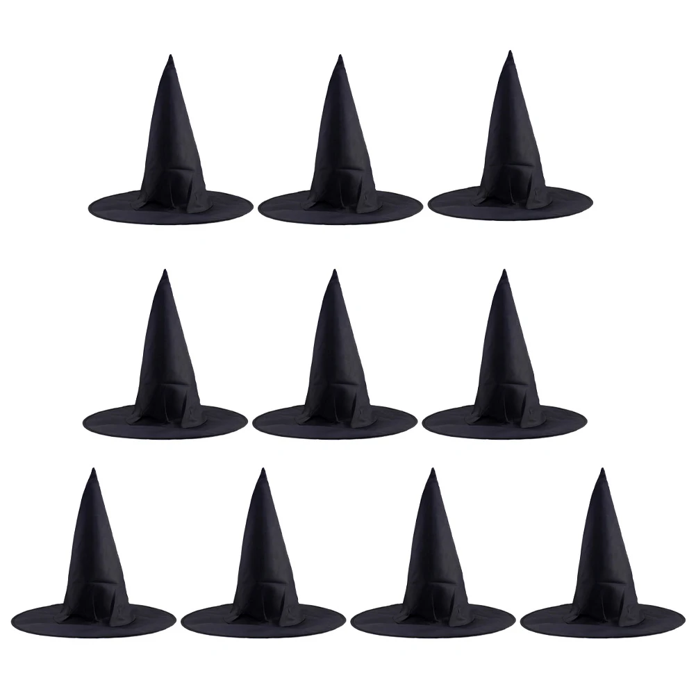 

10Pcs Witch Hats Black Cloth Halloween Party Accessories Cosplay Festival Decoration Supplies Witch Hat Decorative Witches Hat