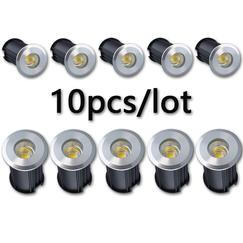 10PCS/lot IP67 Outdoor Lighting for Garden Yard Step Stairs Floor Deck 1W3W5W Recessed Inground Lamps LED Underground Spotlight