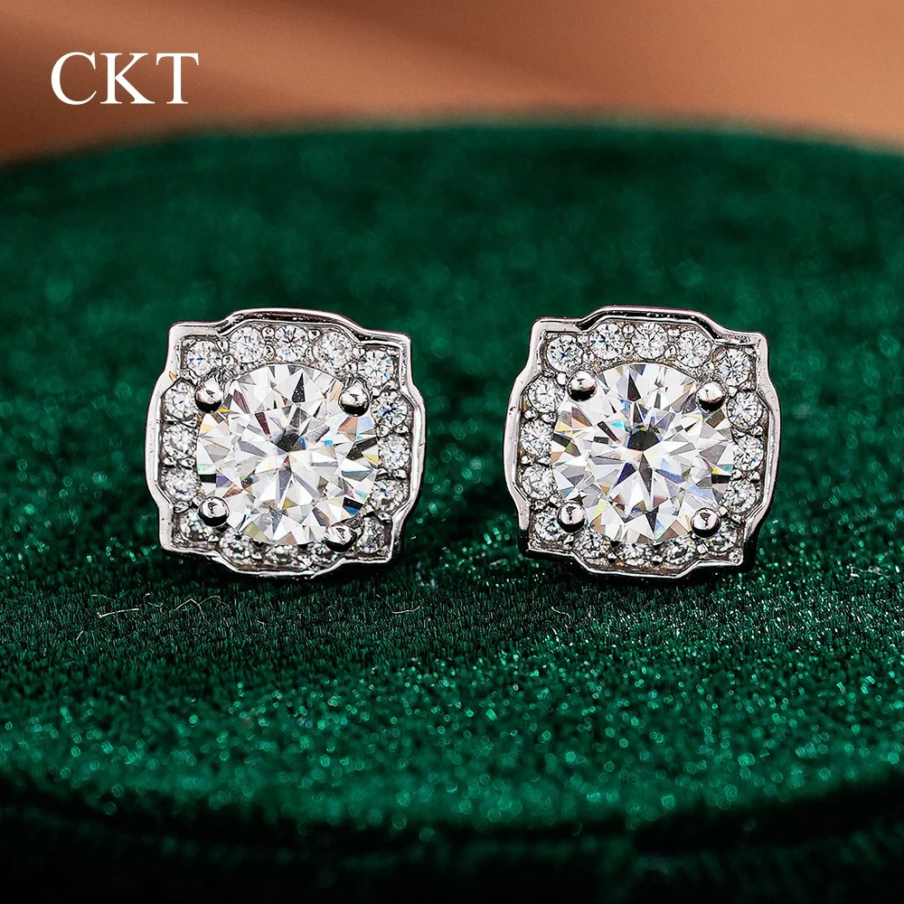 

CKT 18K White Gold 0.5ct Diamond Moissanite Thin Bar Stud Earrings Sleek Minimalist Platinum Pt950 Fine Jewelry for Office Wear