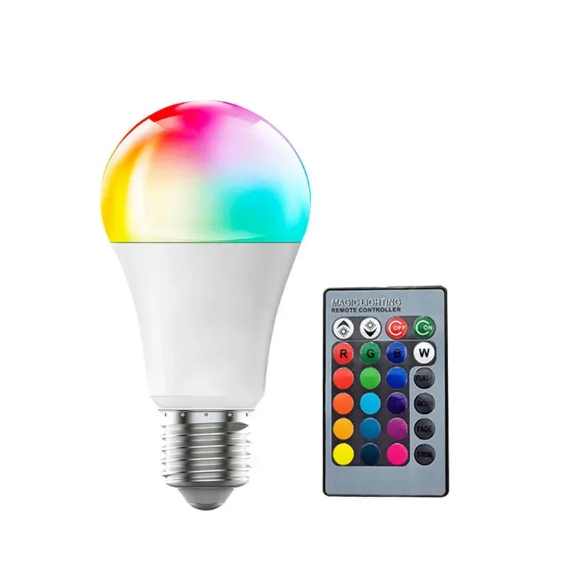 LED Colored Bulb Colorful Remote Control Bulb RGB Color Changing Globe E27 Screw Mouth Indoor Lighting Dimming Small Night Lamp