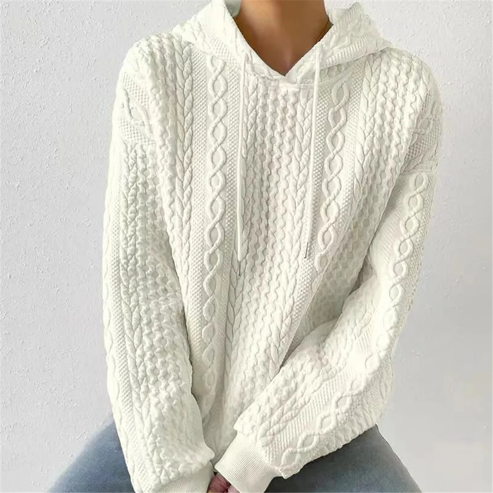 New Women's Clothes Thick Jacquard Hoodie Casual and Comfortable Large Round Neck Autumn and Winter Women's Clothes