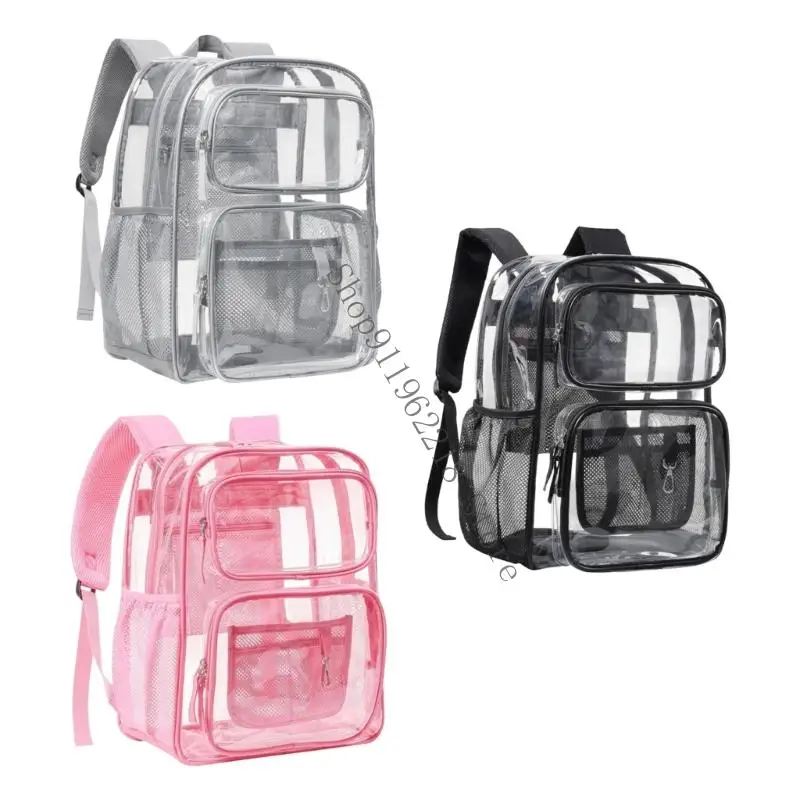 

Clear Backpack Large Heavy Duty Bookbags Transparent Backpack for Concerts School 066F