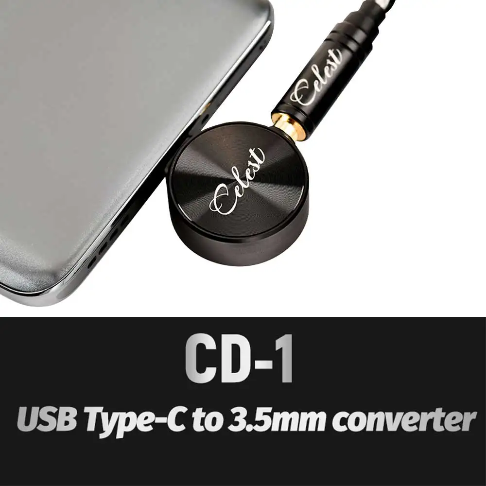 Kinera Celest CD-1 Aluminum USB Type c Headphone Adapter to 3.5mm Decoding DAC Portable Design Amp Chip Converter For HiFi Music