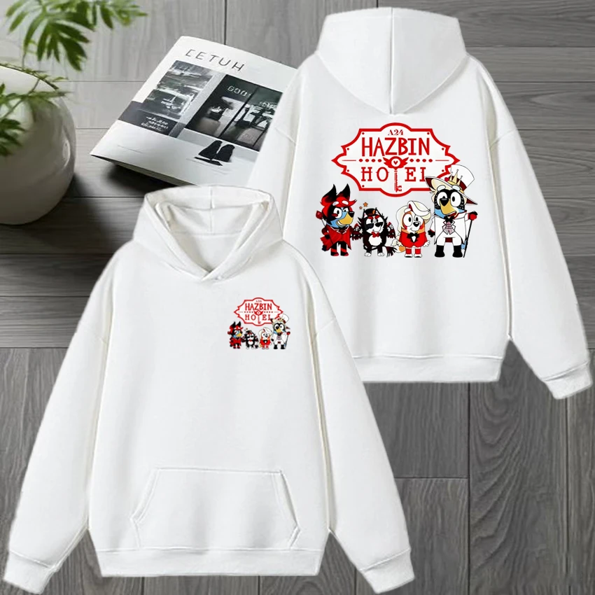 

Hazbin Hotel Double Sided print Winter Hoodie Men women harajuku fashion pullover Unisex Fleece Casual Long sleeve Sweatshirt