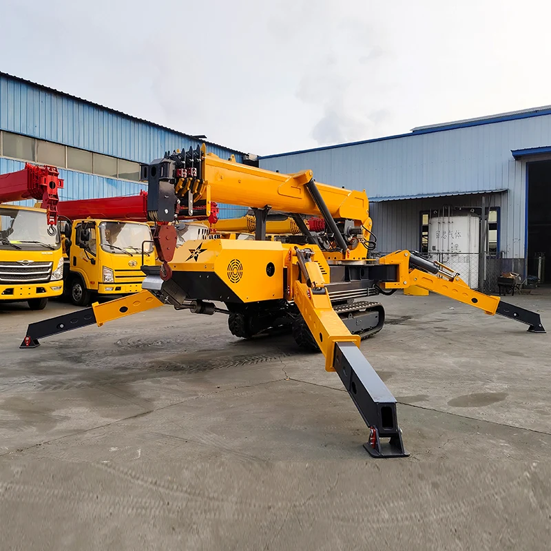 กําหนดเอง CE พื้นที่แคบรีโมทคอนโทรลไร้สาย 16 เมตร 5 ตันเครนตีนตะขาบแมงมุมขนาดเล็กแบบพับได้สําหรับขาย