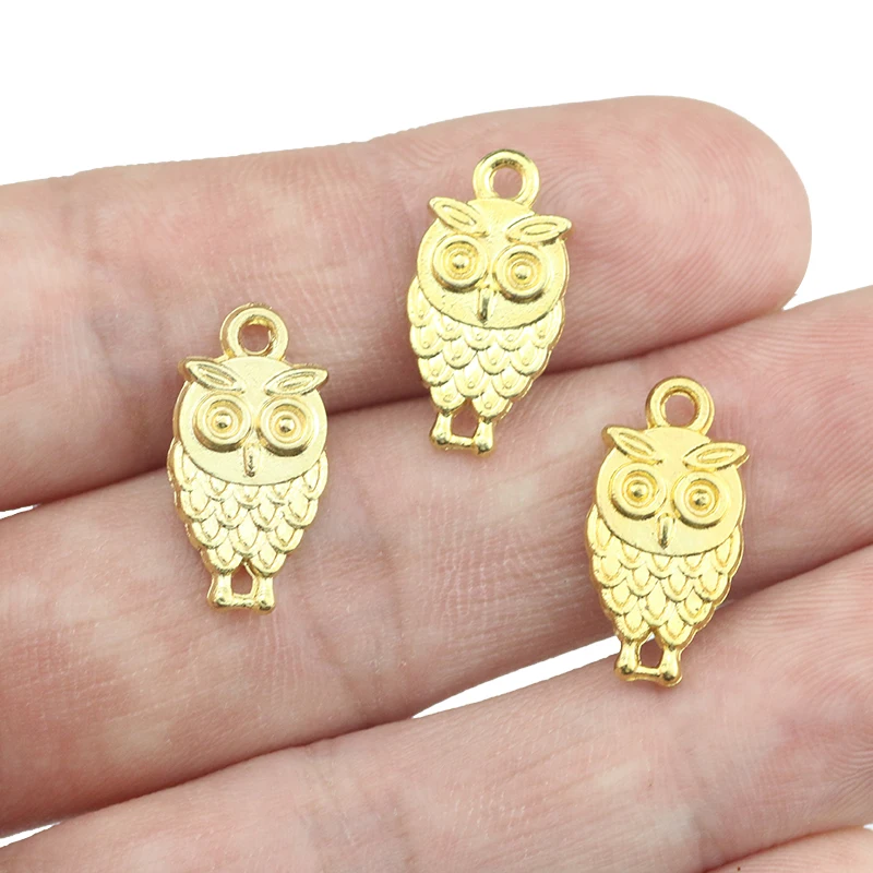 High Quality 20 Pieces/Lot 18mm*9mm Antique Silver Colro Cute Owl Charms For Diy Jewelry Making