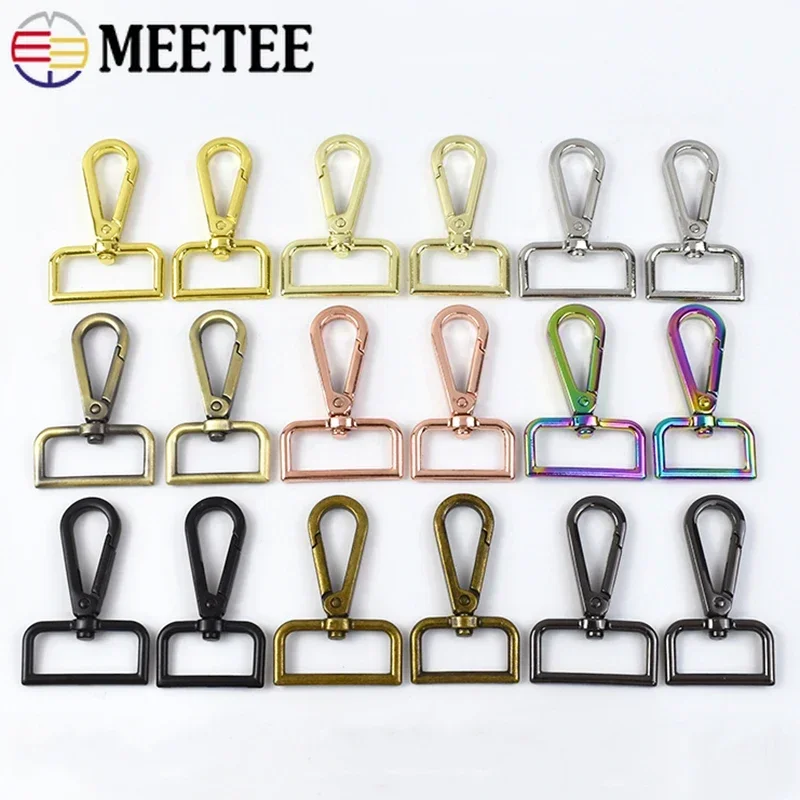 10Pcs Meetee 16-50mm Metal Hook Buckles Swivel Lobster Clasp Bag Strap Dog Collar Trigger Carabiner Clip  DIY Accessories