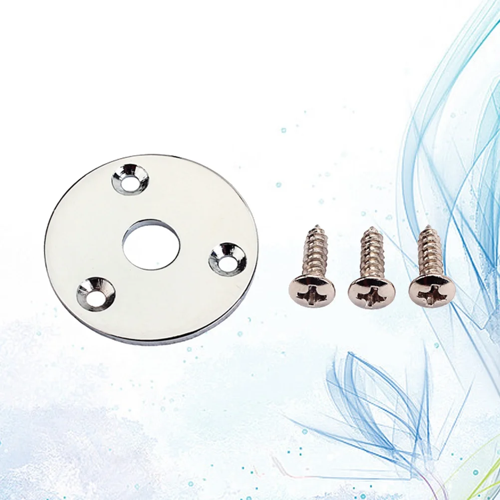 

1 Black Indented Round Guitar Jack Plate Pickup Output Input Socket Plate Metal Jack Plug for Electric Guitar Bass