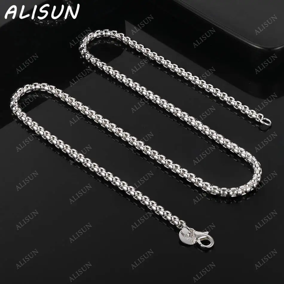 

ALISUN 925 Sterling Silver 40-60cm 4mm Chain Necklace For Women Men Creativity Gifts Street All-match Party And Daily Wear