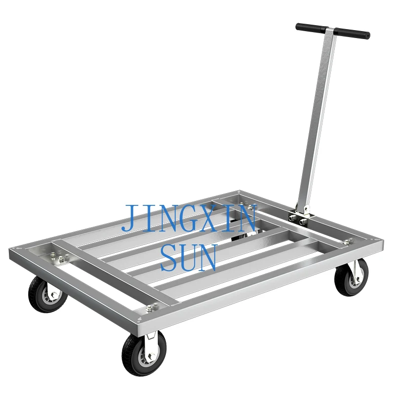 Metal Platform Truck 60 * 40cm Steel Pipe Welded Transport Flat Trolley Square Tube Trolley Folding