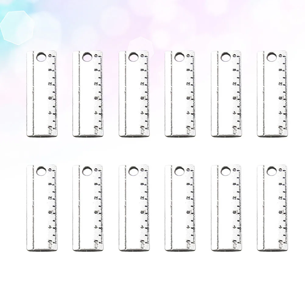 60 個ミニ合金定規ペンダントチャームユニークな DIY ジュエリー作成アクセサリーネックレスブレスレットブレスレット携帯電話チャーム