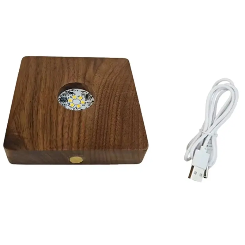 

Беспроводная зарядная ночная лампа с подставкой для хрустального шара - черный орех, светящийся акриловый держатель для лампы