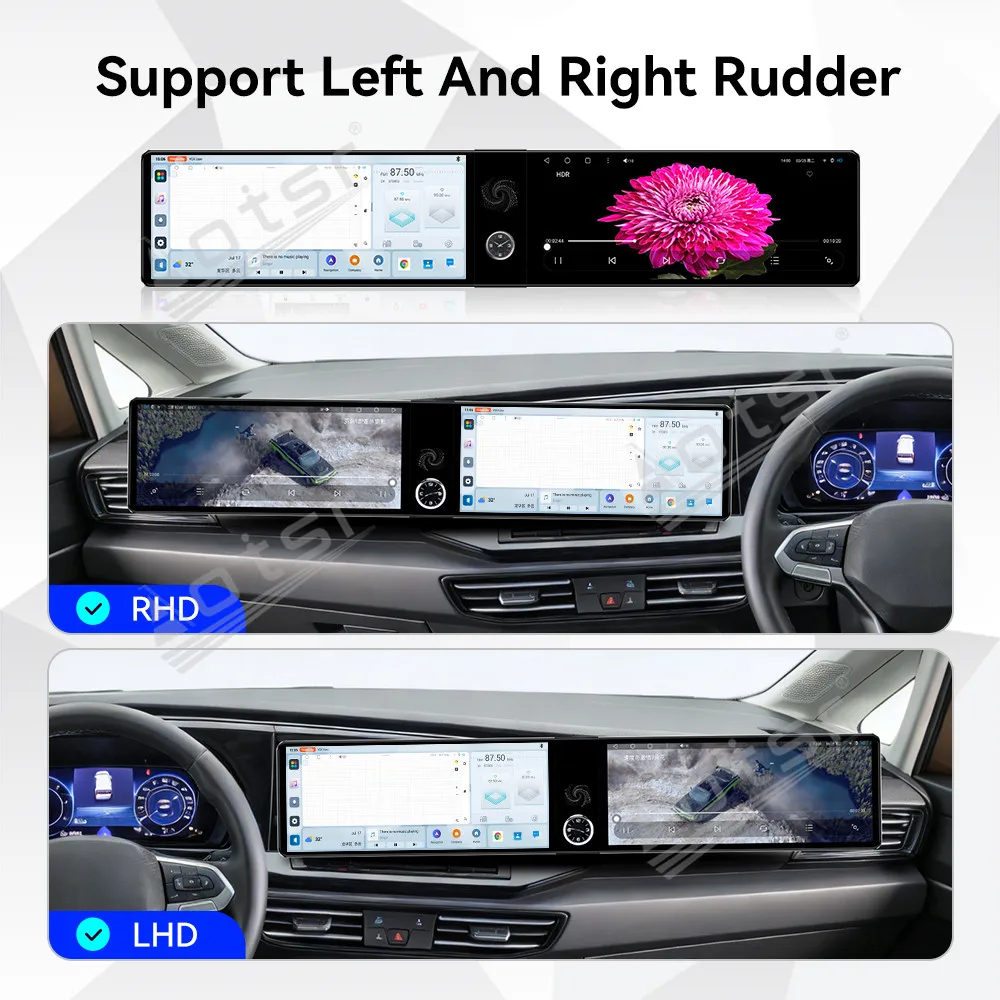 

12,3-дюймовый беспроводной CarPlay-экран с двумя дисплеями для Volkswagen Caddy 2019-2024, мультимедийная система для пассажиров, автомобильное радио, GPS-навигатор