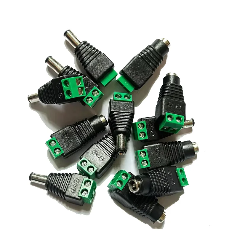 

5.5x2.1mm (Male+Female）DC Power Jack to Terminal Block Adapter - Solderless 12V CCTV Camera Connector